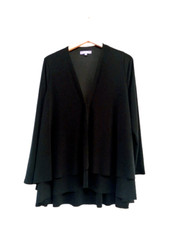 New Michele Hope QVC  Black Jacket / Cardigan With Hook Eye Closure Size 10 - 12