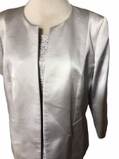 Jacques Vert Grey Satin Jacket Size 18 Away