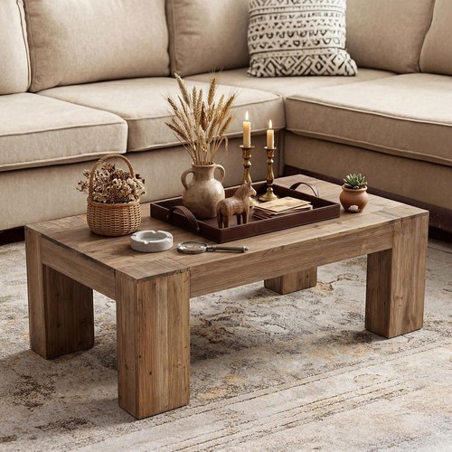 140cm solid wood coffee table - coffee,