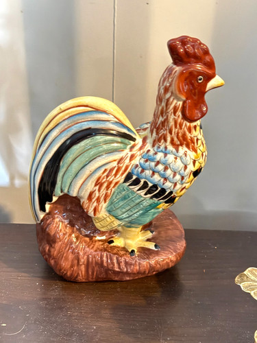 Vintage ceramic rooster - vintage,