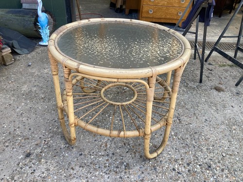Bamboo glass coffee table - coffee,