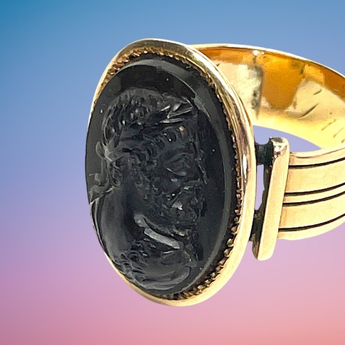 Antique hardstone cameo 18ct - hardstone,