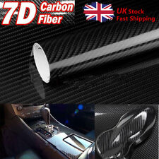 High Gloss Black 7D Carbon Fibre Vinyl Car Wrap Film Sticker Air Bubble Free