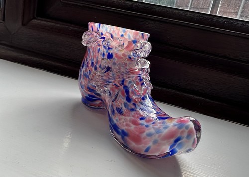 Vintage pink and blue glass - and,