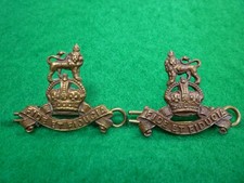 Interwar/WW2 Royal Army Pay Corps Gaunt Bronze Officers Collar Badges