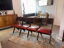 Mid Century Solid Oak Folding Hallway Bench - Dining Chairs  - Retro - MCM 