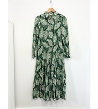 Zara Green Midi Leaf Print