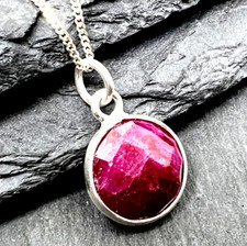 Real ruby pendant - ruby, wide