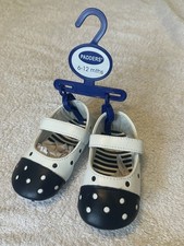 Girls White Pu Bar Shoes 6-12 Months