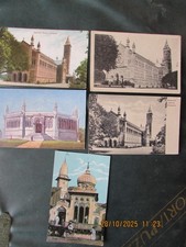 JOB LOT 5 VINTAGe cawnpore postcard india hindu temple memorial hall tuck