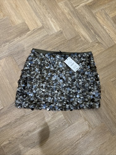 Zara green sequin mini skirt - green,
