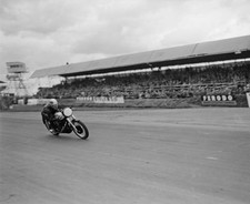 Motorcycle racer Geoff Duke