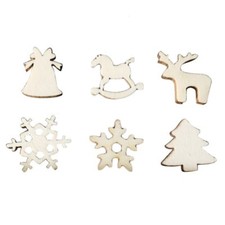 50 pcs Natural Wood Christmas