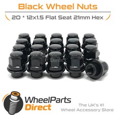 Wheel Nuts (20) 12x1.5 Black for Lexus IS 220d [Mk2] 05-12 on Original Wheels