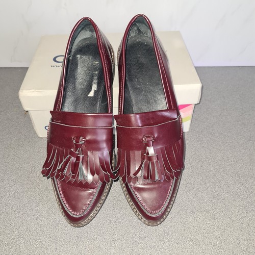 Ladies office burgundy leather - burgundy,