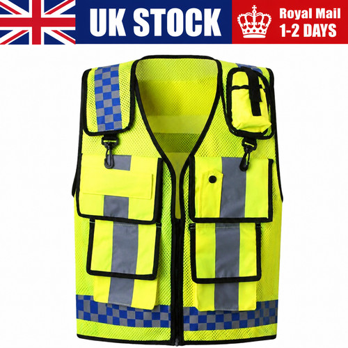 Vis safety vest with zipper - safety,