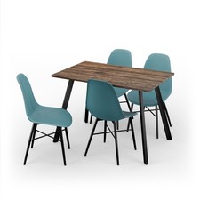 Modern 110cm 4 Seater Dining Room Table and Chairs Set Kitchen Home Furniture