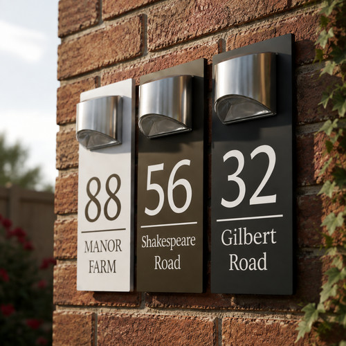 Solar house sign led - solar,