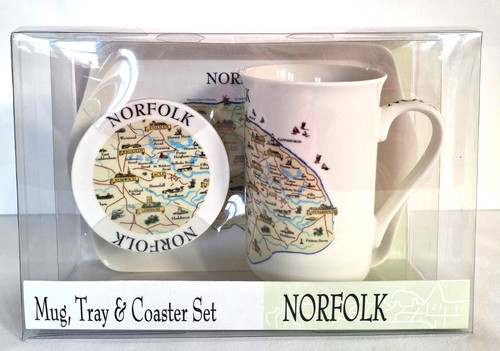 Norfolk map mug tray coaster - tray,