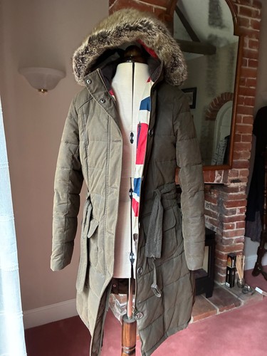 Barbour waxed padded coat with