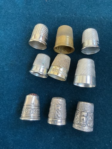 Joblot vintage thimbles - of, —