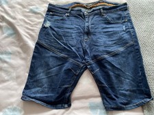 40”-42” WAIST CROSSHATCH DENIM SHORTS