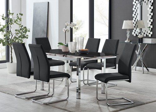 Enna black glass extending - black,
