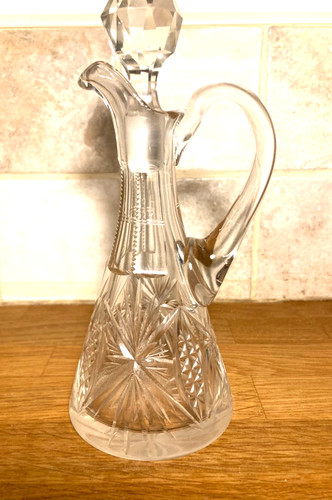 Vtg cut glass - jug, with