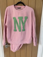 Zara Pink Joggers & Sweatshirt Coord Size Small