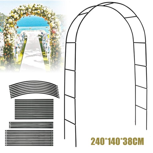 Black metal garden archway - black,
