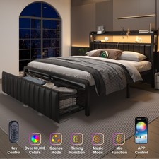 Full Queen LED Bed Frame with