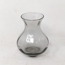 Vintage Wedgwood Grey/ Smoke Lead Crystal Vase - 4.25" Tall