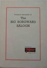 Borgward Big Six Saloon Period Road Test Reprinted from The Motor 1961