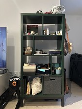 Kallax Shelving Unit In Green with Platform Legs