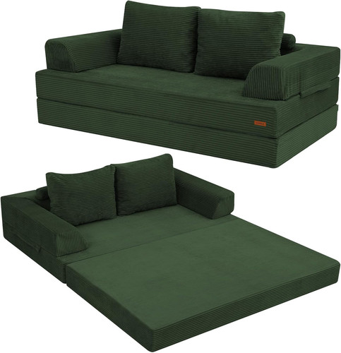 Cozy green convertible futon - green,