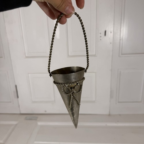Antique silver hanging tussie - hanging,