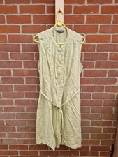 Ladies Laura Ashely 100% Linen Sleeveless Summer Dress With Pockets Size 16