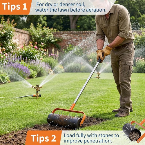 Rolling lawn aerator - 18'',