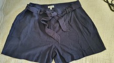 Next navy linen blend shorts