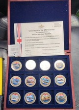 Windsor Mint British Military Aircraft Gold Plated Proof Coin Set 12 x 32g Boxed