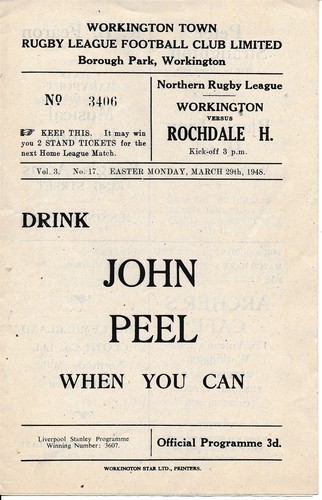 Rugby league programme - rugby,