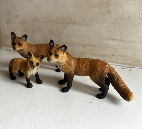 Schleich fox figurines - figurines, 3pc