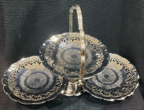 Vintage chrome folding cake - folding,
