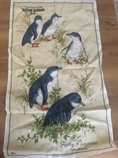 Vintage Tea Towel Victor Harbor Fairy Penguins Australia 