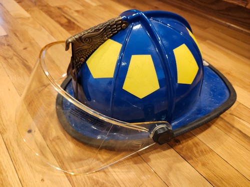 Blue fire fighter - fire, helmet