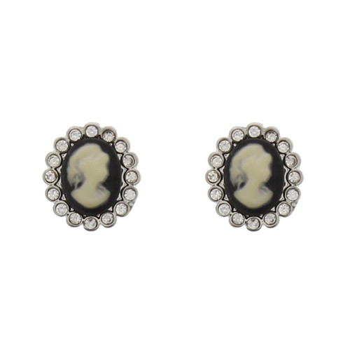 Small elegant cameo earrings - small,