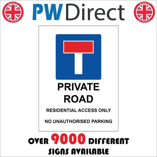 Sign through private road - sign,