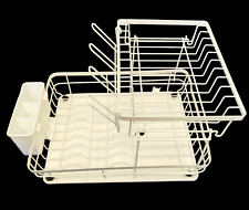 Premium Multi-Tier Dish Drying Rack with Large Cutlery Tray, White
