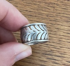 EUC TIFFANY Paloma Picasso Villa Paisley Palm wide band ring sterling silver M 6