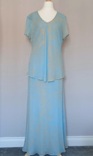 Vintage Personal Choice Mother of Bride Maxi Dress Size 18 Blue A-Line 